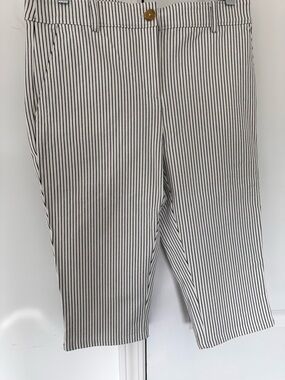 LOFT Black and White Pinstripe Chinos